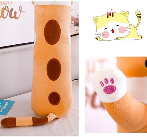 shangman Lovely Plush Cat Doll Cute Cartoon Soft Stuffed Kitten Pillow Long Throw Sleeping Toy Gift for Kids Girlfriend Multiple Size (Brown,70cm/27.5in)