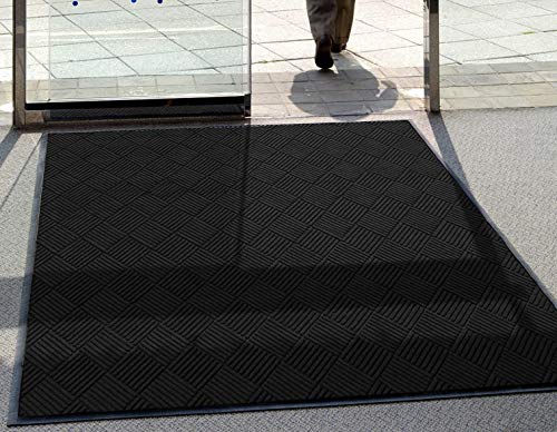 WaterHog Diamond | Commercial-Grade Entrance Mat with Rubber Border – Indoor/Outdoor, Quick Drying, Stain Resistant Door Mat (Camel, 3' x 10')