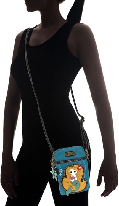 CHALA Cell Phone Crossbody Purse-Women PU Leather/Canvas Multicolor Handbag with Adjustable Strap