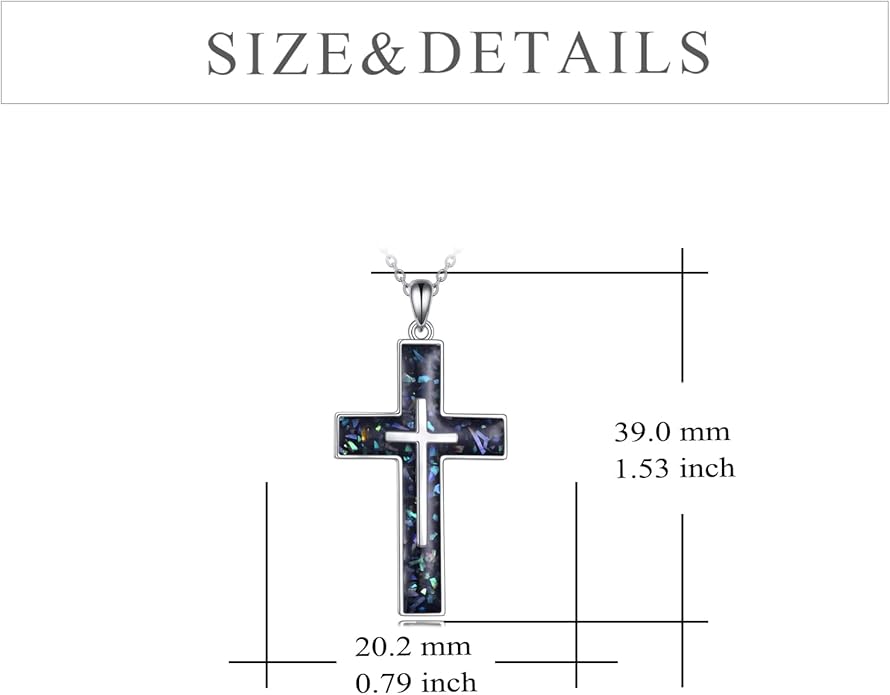YFN Cross Necklace Sterling Silver Religious Cross Pendant Jewelry Christian Gifts for Women Men
