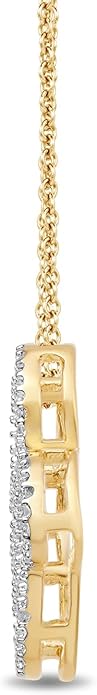 Jewelili Sterling Silver or Yellow Gold Plated Sterling Silver Dog Paw Pendant Necklace for Women | Treated Black or Natural White Round Diamonds | 18" Rolo Chain | Luxury Jewelry Gift for Her | Gift Box Included