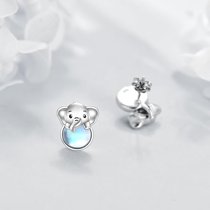 Sterling Silver Cat / Cow / Pig / Bunny / Squirrel / Giraffe / Highland Cow / Lion / Chicken / Ladybug / Star / Moon Stud Earrings for Women Cute Animal Post Earrings Hypoallergenic Animal Jewelry Gift for Teens Girls