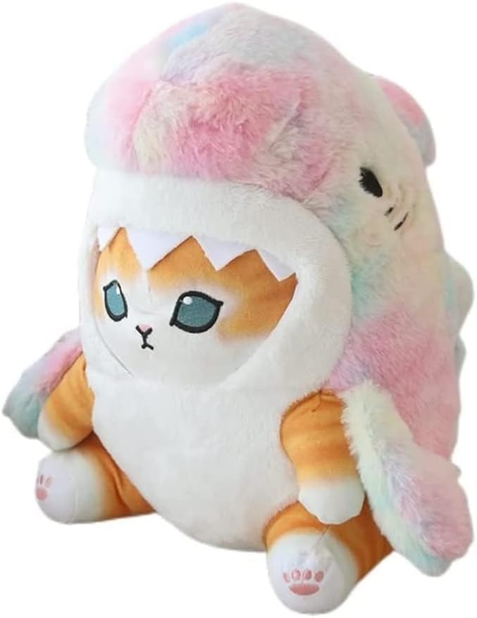 Shark Cat Plush Toy, Cute Fried Shrimp Shark Stuffed Animals Doll, Kawaii Shark Cat Plush Pillow Toy Birthday for Kids Boys Girls (8inch, Colorful)