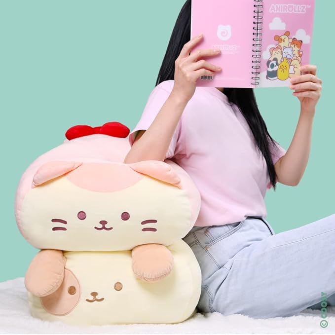 Anirollz Stuffed Animal Plush Toy – 20" Jumbo Plush Doll | Soft, Squishy, Cute, Comfort, Safe | Birthday Gift Pillow with Cute Character Bunny Rabbit Bunniroll