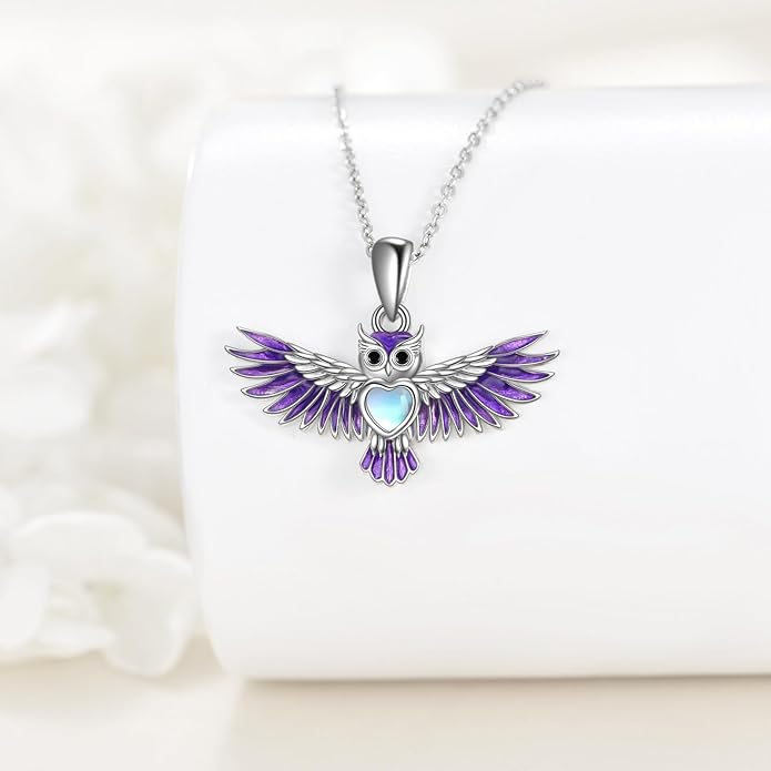 TIGER RIDER Bee Necklace for Women Sterling Silver Cute Animal Axolotl Dragonfly Moth Owl Black Cat Pendant Necklaces Animals Jewelry Birthday Gifts for Women Wife