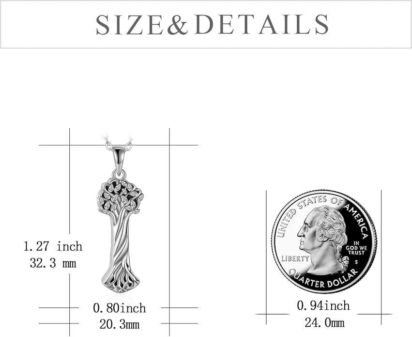 TIGER RIDER Urn Necklace for Ashes for Women 925 Sterling Silver Cremation Jewelry for Ashes