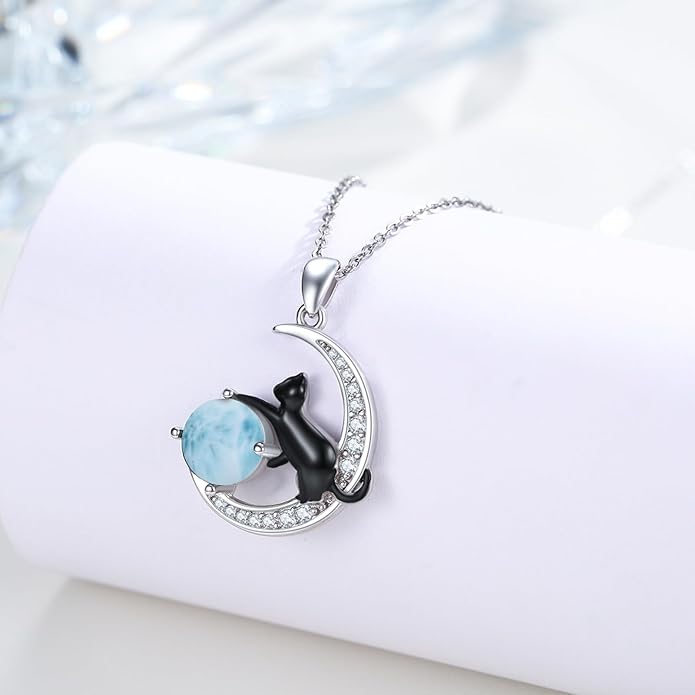 Animal Necklace 925 Sterling Silver Cat/Dog/Fox/Axolotl/Highland Cow Pendant Necklace Cute Animal Jewelry Graduation Gifts for Women