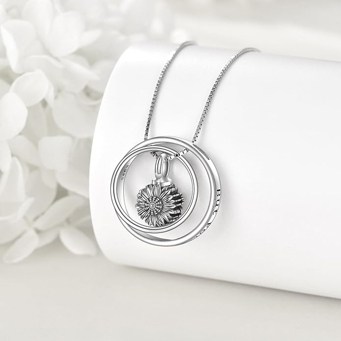Tree of Life Urn Necklaces for Ashes 925 Sterling Silver Tree of Life Crystal Cremation Jewelry for Ashes Memory Jewelry for Women Men