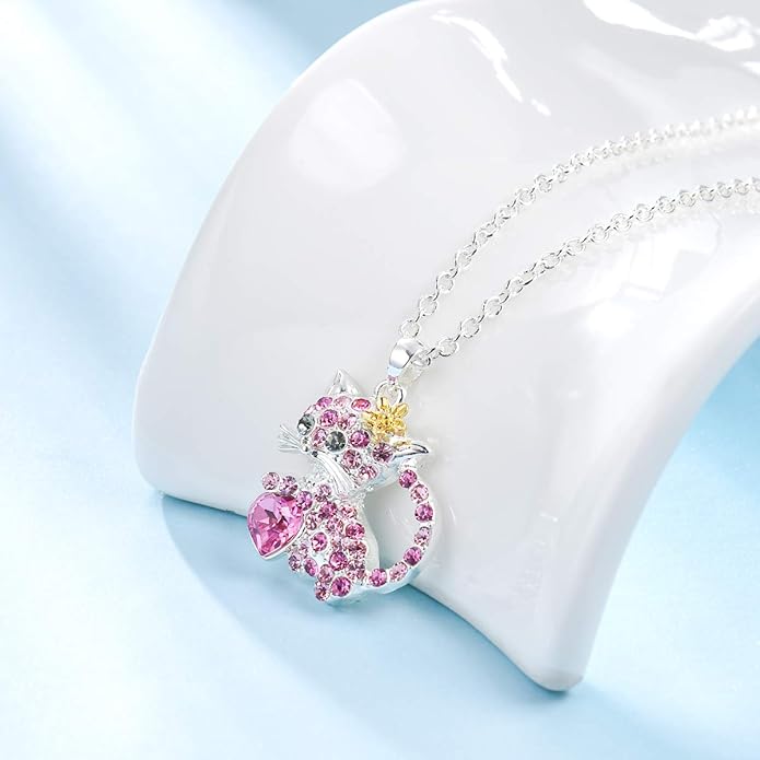 SUMFAN Cat Necklace Jewelry for Women & Girls, Teen Girls' Cat Lover Gifts