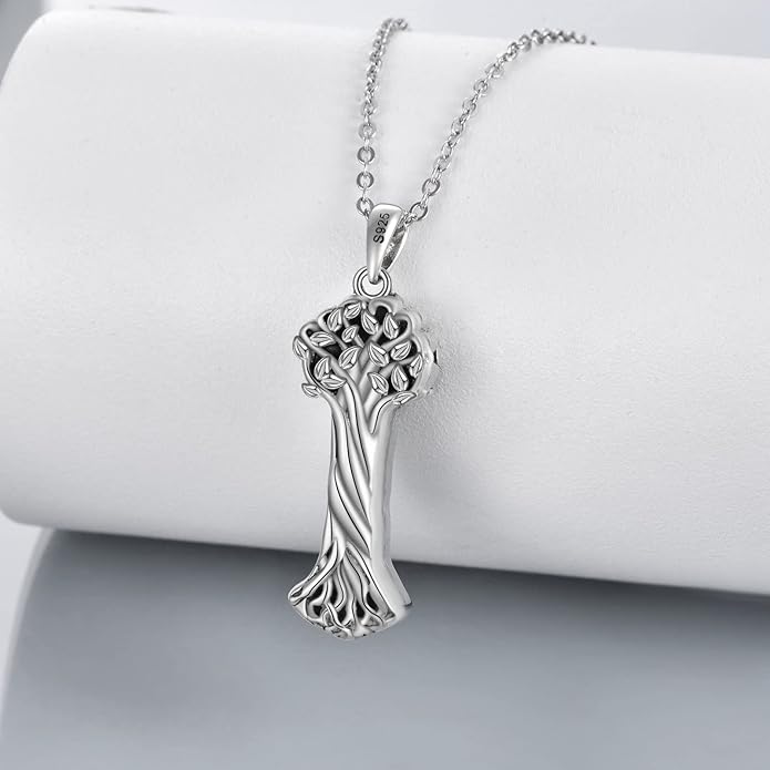 TIGER RIDER Urn Necklace for Ashes for Women 925 Sterling Silver Cremation Jewelry for Ashes