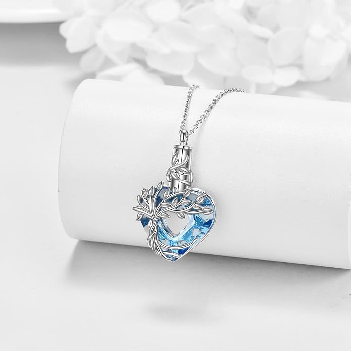 TIGER RIDER Urn Necklace for Ashes for Women 925 Sterling Silver Cremation Jewelry for Ashes