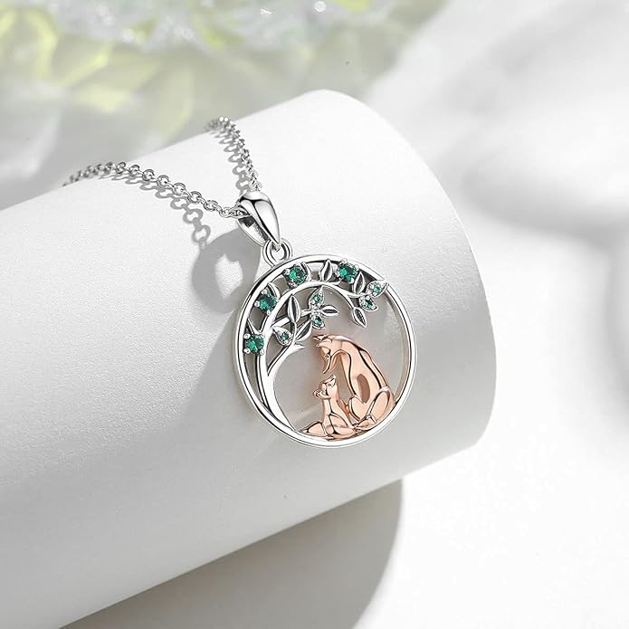 EUDORA Sterling Silver Mother Daughter Necklace for Women, Mama Son Daughter Necklace Pendant for Mom and Daughter,Mom Jewelry from Daughter Mother's Day Gift for Mother Daughter Aunt Grandma