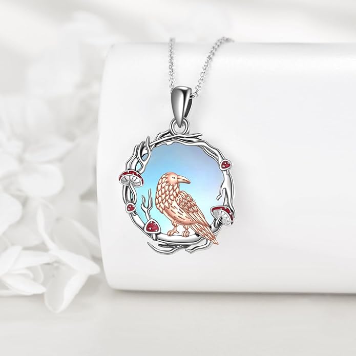 YAFEINI Animal Necklace Sterling Silver Moonstone/Turquoise/Abalone Shellfish Pendant Animal Necklace Cute Animal Jewelry Birthday Gifts Woman