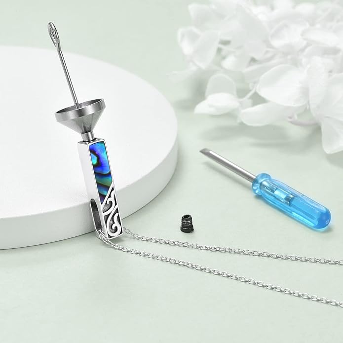 TIGER RIDER Urn Necklace for Ashes for Women 925 Sterling Silver Cremation Jewelry for Ashes