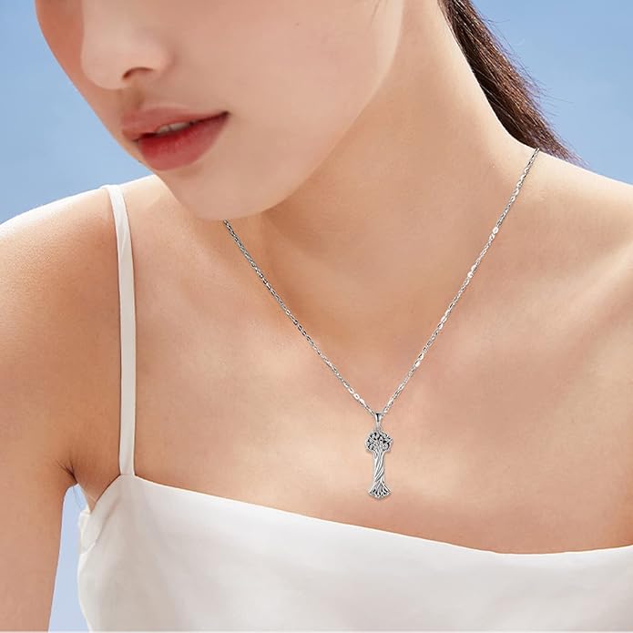TIGER RIDER Urn Necklace for Ashes for Women 925 Sterling Silver Cremation Jewelry for Ashes