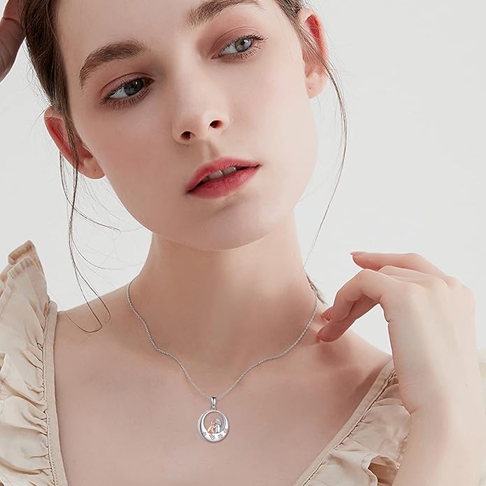 TIGER RIDER Sterling Silver Dog/Cat Urn Necklace for Ashes Dog/Cat Memorial Keepsake Cremation Jewelry Gifts for Women Pet Lovers