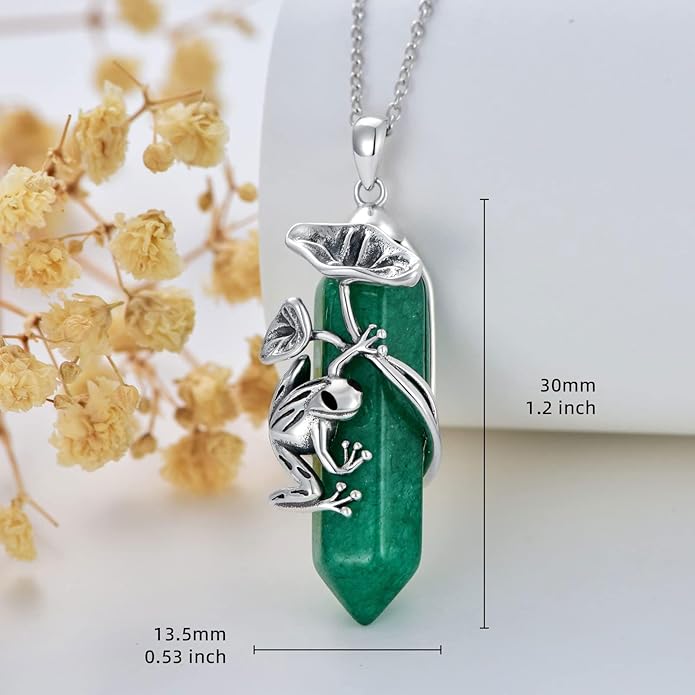 Frog Necklace 925 Sterling Silver Frog Pendant Birthstone Quartz Jewelry Gift for Women s Mom