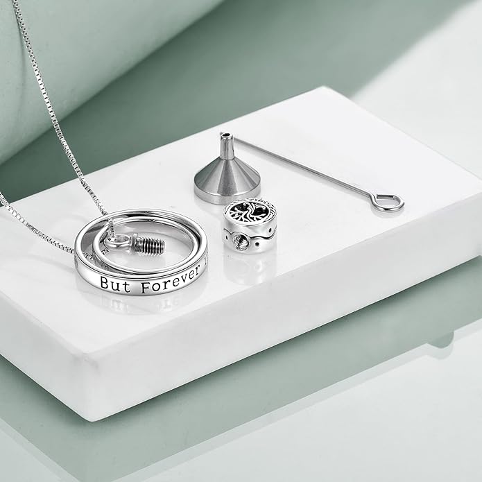 Tree of Life Urn Necklaces for Ashes 925 Sterling Silver Tree of Life Crystal Cremation Jewelry for Ashes Memory Jewelry for Women Men