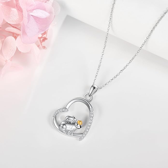 Sterling Silver Cute Animal Pendant Necklace Fox/Snake/Unicorn/Owl on Moon/Rabbit/Horse Necklace Jewelry Gifts for Women Mom Sister