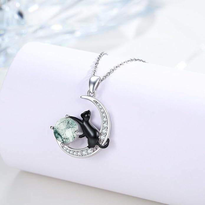 Animal Necklace 925 Sterling Silver Cat/Dog/Fox/Axolotl/Highland Cow Pendant Necklace Cute Animal Jewelry Graduation Gifts for Women