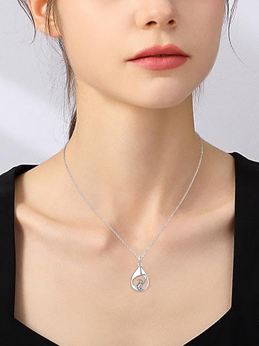 TANGPOET Teardrop Ashes Necklace 925 Sterling Silver Urn Necklace, Cremation Jewellery for Ashes Pendant, Gifts for Women Ladies, with Funnel Filler Kit