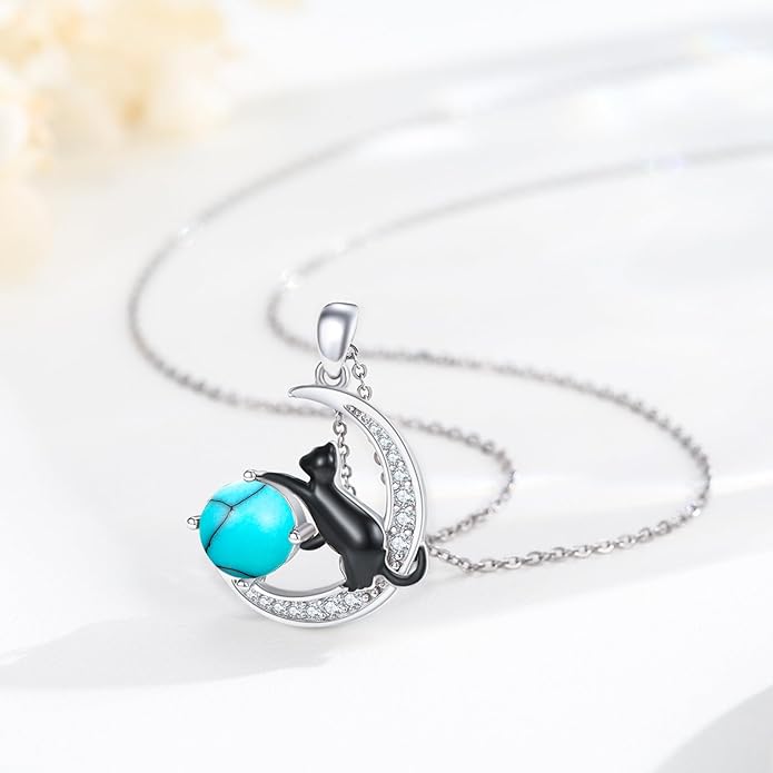 Animal Necklace 925 Sterling Silver Cat/Dog/Fox/Axolotl/Highland Cow Pendant Necklace Cute Animal Jewelry Graduation Gifts for Women