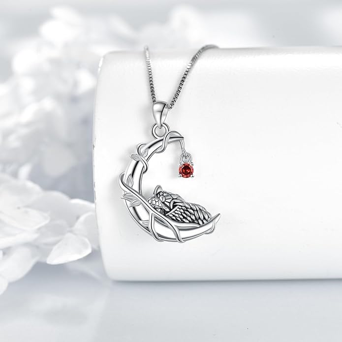 YAFEINI Animal Necklace Sterling Silver Moonstone/Turquoise/Abalone Shellfish Pendant Animal Necklace Cute Animal Jewelry Birthday Gifts Woman