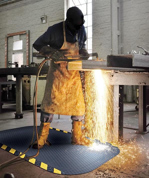 American Floor Mats Hog Heaven 5/8 inch Black & Black Border 4' x 12' Nitrile Backed Anti-Fatigue Comfort Mat