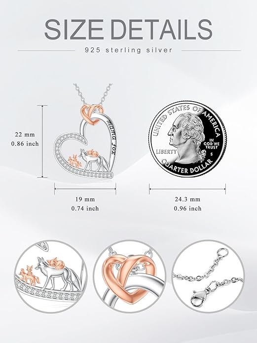 Mothers Day Gift for Mom 925 Sterling Silver Mama Bear/Dinosaur/Cat/Bird/Chicken Necklace with 1 2 3 4 5 Cubs Jewelry for Women Wife Grandma