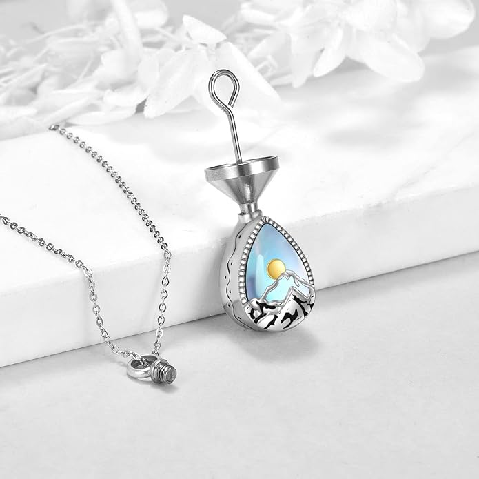 Tree of Life Urn Necklaces for Ashes 925 Sterling Silver Tree of Life Crystal Cremation Jewelry for Ashes Memory Jewelry for Women Men