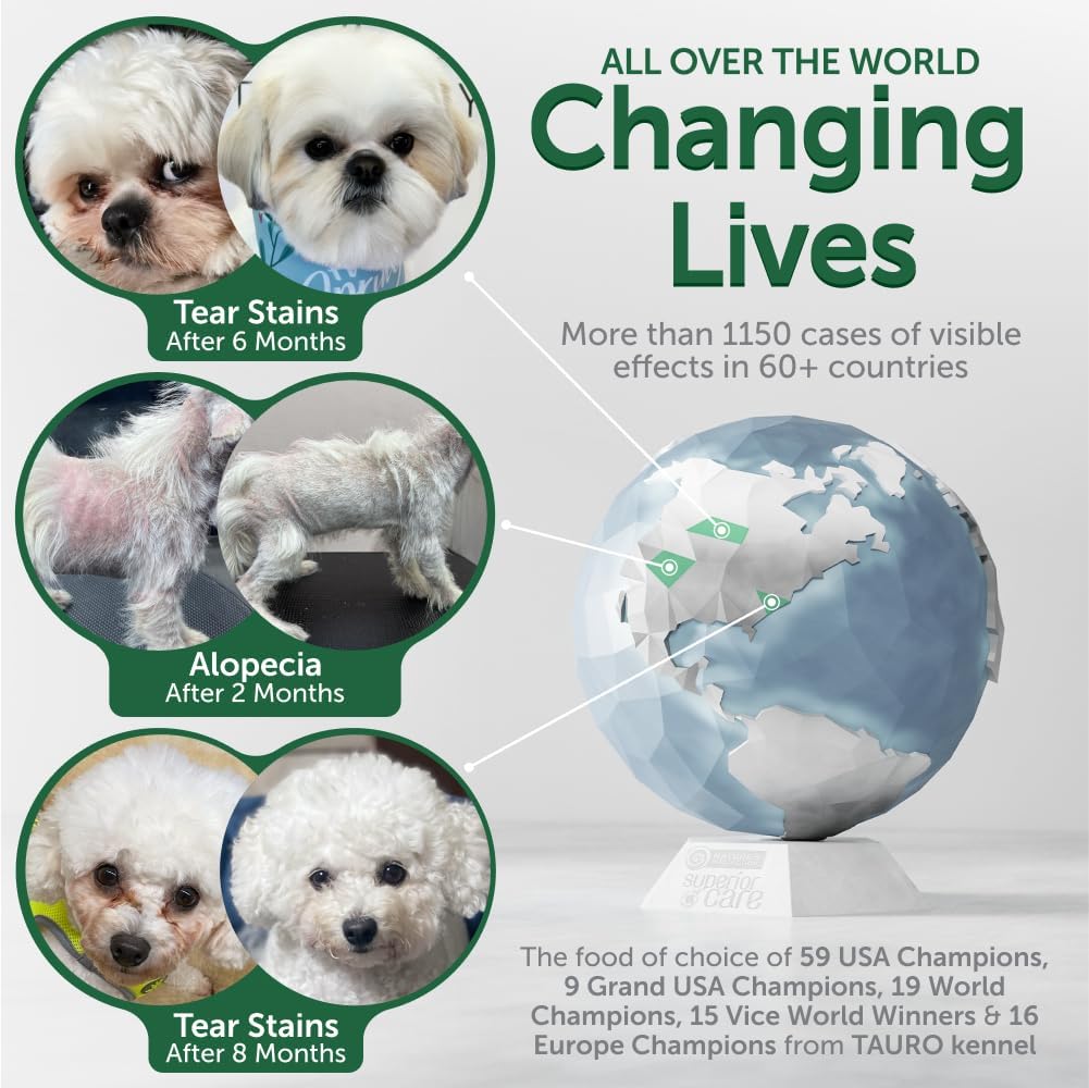 Nature's Protection Dry Dog Food - High Protein Tear Stain Diet - Dog Kibble for Adult & Puppy Dogs of Small, Medium & Large Breed with Light Fur (Superior Care - White Fish, 22 lb)