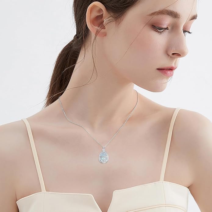 Animal Crystal Urn Necklace For Ashes Sterling Silver Butterfly Dragonfly Bee Phoenix Peacock Hummingbird Fox Angel Wing Pentagram Pentacle Cremation Necklace Heart Teardrop Urn Holder Necklaces For Women Memorial Jewelry
