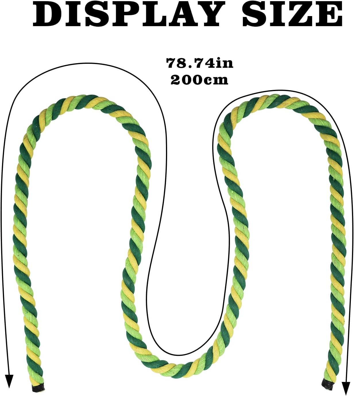 78.7 Inches Cotton Climbing Rope Toy, Lengthen & Bold Bird Ladder Bridge, Swing Rope Toys, Parakeet & Cockatiel Macaw African Grey Parrot Cage Accessories