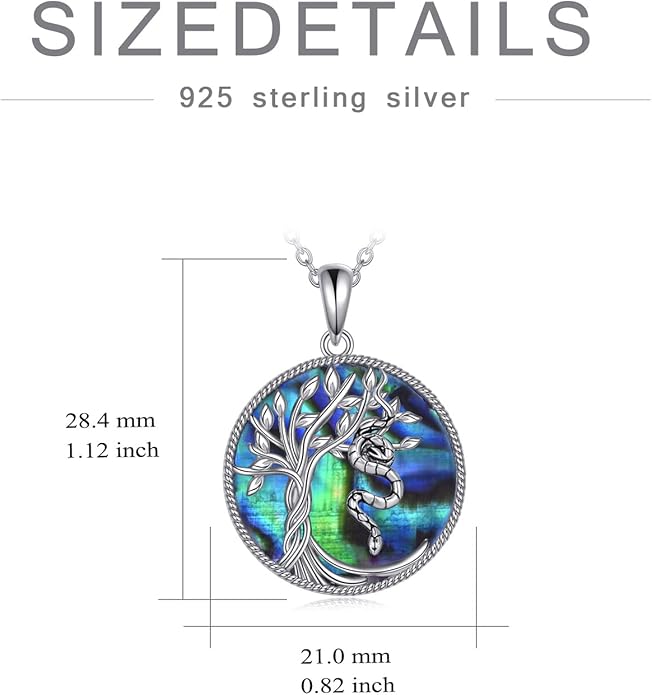 TOUPOP Tree of Life Animal Necklace 925 Sterling Silver Crystal/Abalone Shell Animal Pendant Jewelry Birthday Mothers Day Gifts for Women Mom Wife Her