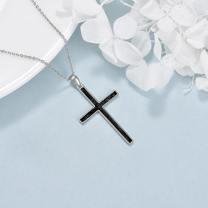 YFN Cross Necklace Sterling Silver Religious Cross Pendant Jewelry Christian Gifts for Women Men