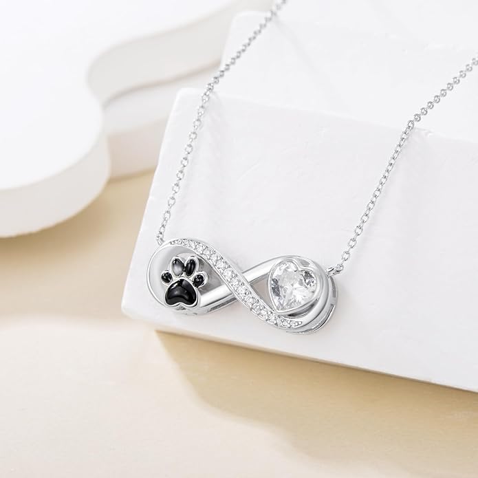 Butterfly Daisy Urn Pet Urn Necklace for Ashes 925 Sterling Silver Cylinder Container Infinity Dog Cat Paw Print Cremation Keepsake Memorial Necklace Pendant Jewelry Gifts for Women