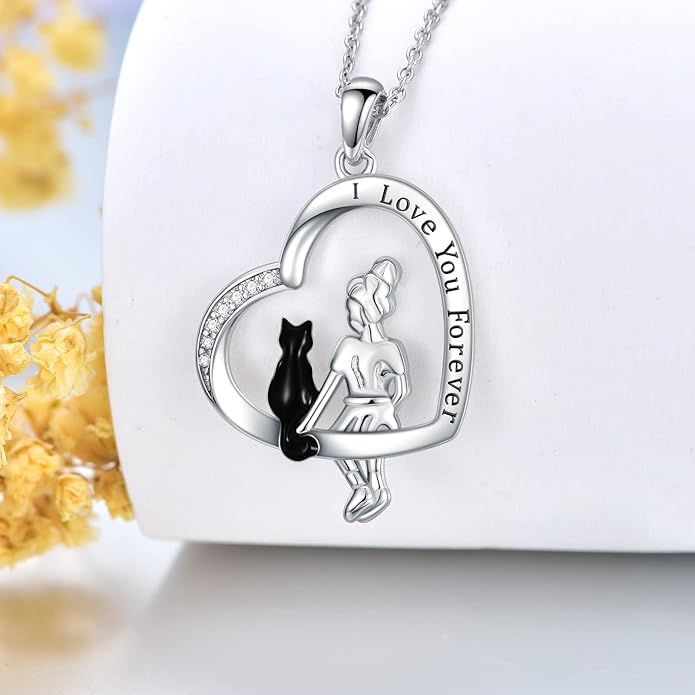WINNICACA Sterling Silver Cat/Ladybugs/Cow/Cardinal/Hummingbird/Dragonfly Necklace for Women Exquisite Jewelry Gifts for Birthday, Christmas Gifts for Mother and Daughter