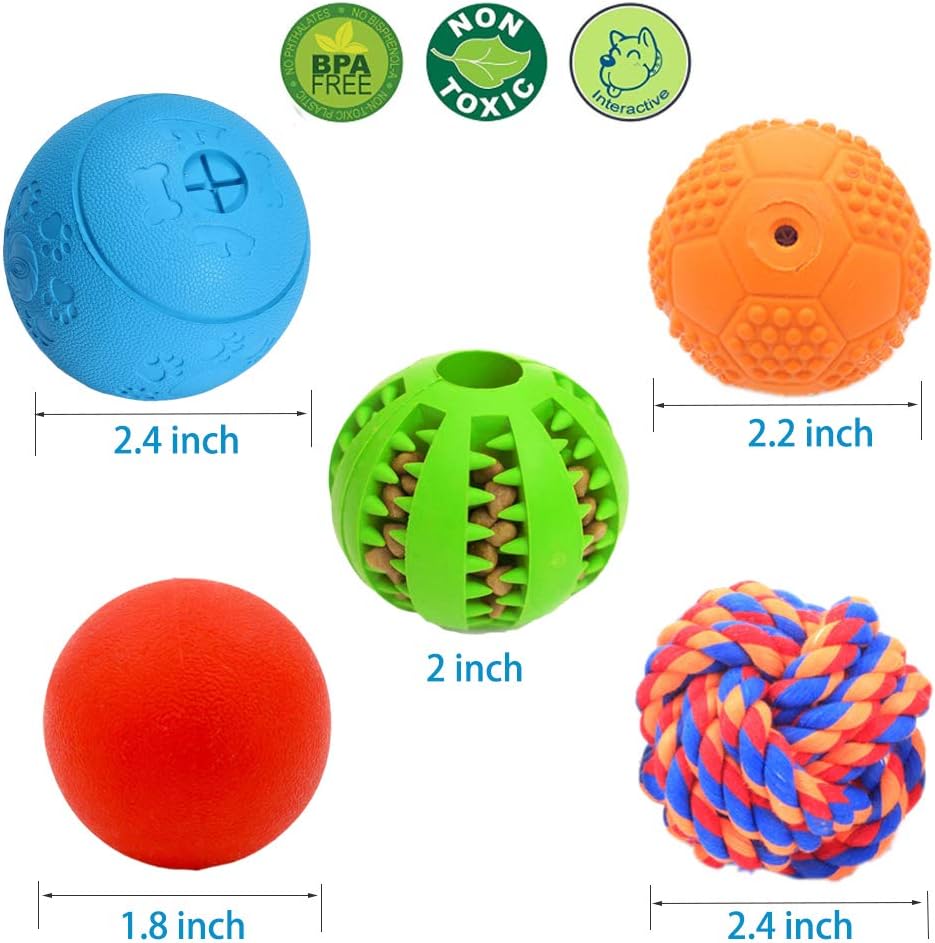 5 Different Functions Interactive Dog Toys for Puppies, Puppy Puzzle Toys for Small Dogs, Dog Balls for Small Dogs, Treat Dispensing Dog Toys, Squeaky Ball, Small Breed