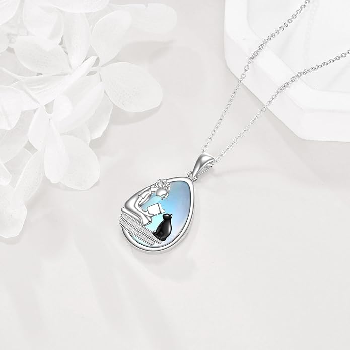 YFN 925 Sterling Silver Book Lover Necklace Reading Pendant for Women Graduation Gift Jewelry for Student Friends Classmate