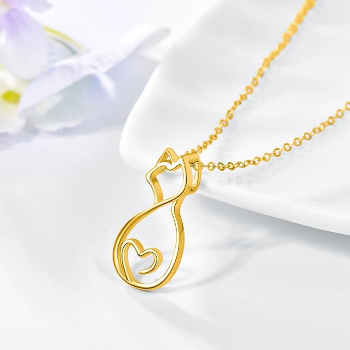 Animal Necklace for Women Girls 925 Sterling Silver Cat/Dog/Monkey/Sloth Pendant Necklace Cute Animal Jewelry Gift for Women Girls
