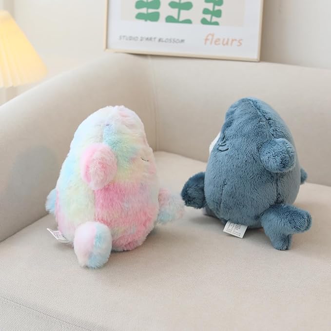 Shark Cat Plush Toy, Cute Fried Shrimp Shark Stuffed Animals Doll, Kawaii Shark Cat Plush Pillow Toy Birthday for Kids Boys Girls (12inch, Blue Grey)