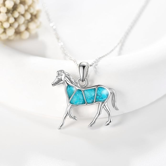 Sterling Silver Cute Animal Pendant Necklace Fox/Snake/Unicorn/Owl on Moon/Rabbit/Horse Necklace Jewelry Gifts for Women Mom Sister