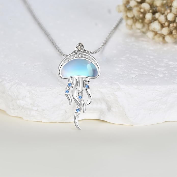 Sterling Silver Cute Animal Pendant Necklace Fox/Snake/Unicorn/Owl on Moon/Rabbit/Horse Necklace Jewelry Gifts for Women Mom Sister