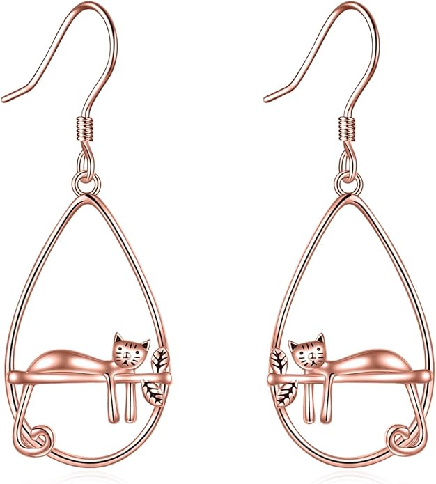YFN Sterling Silver Animal Dangle Drop Earrings for Women Sloth/Cat/Bat Earrings Jewelry Gifts Halloween Earrings Jewelry