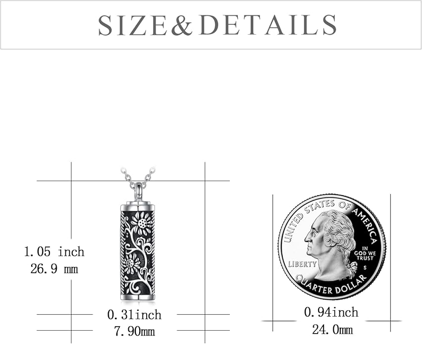 TIGER RIDER Urn Necklace for Ashes for Women 925 Sterling Silver Cremation Jewelry for Ashes