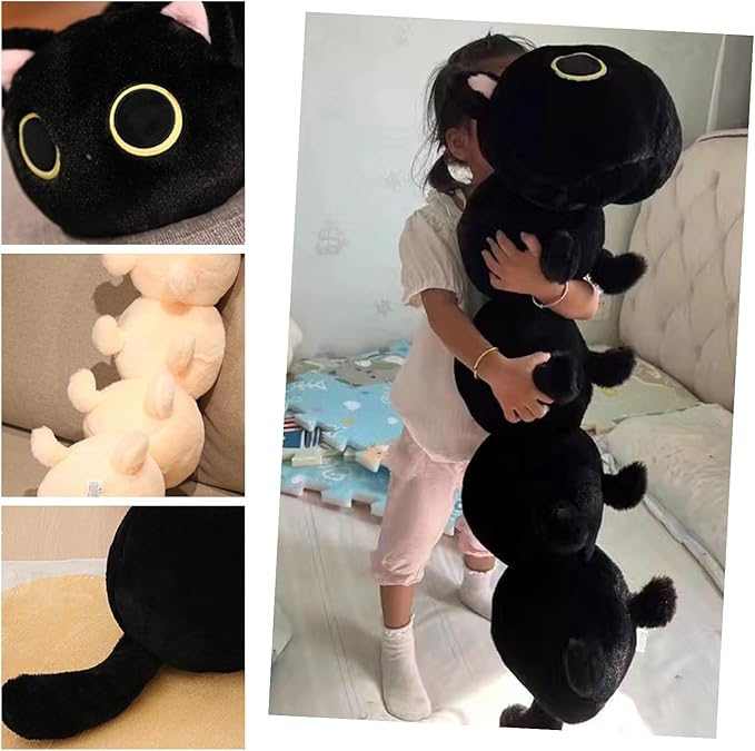 Somao Caterpillar Stuffed Animal Plush Long Cat Body Pillow,Creative Cat Caterpillar Plush Toys Soft Hugging Pillow Doll Funny Cushion Gift for Kids(Beige,50cm/19.68inch)