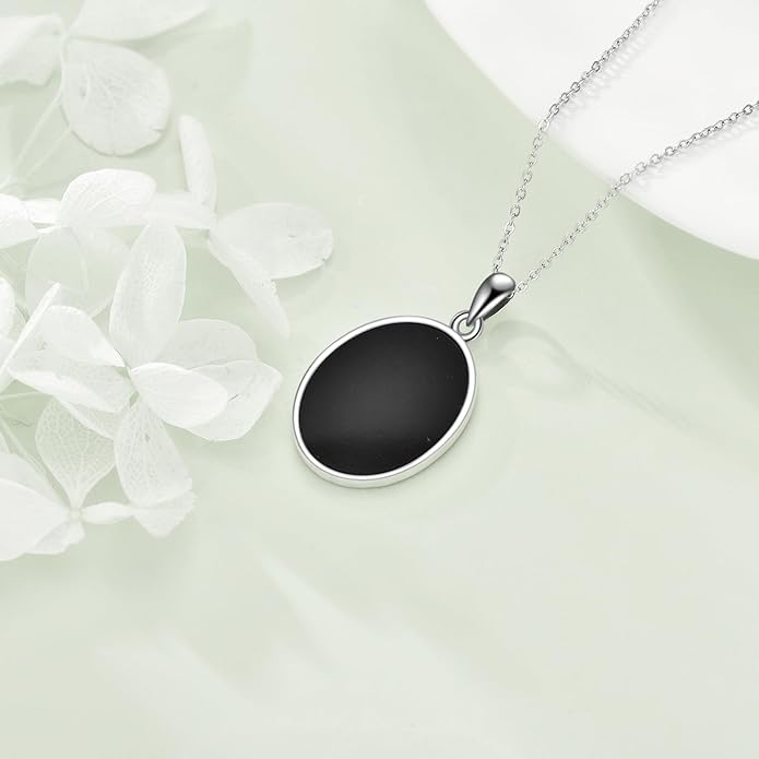 Black Onyx Necklace Raven/Phoenix/Peacock Necklace Gothic Jewelry Gifts for Women Men