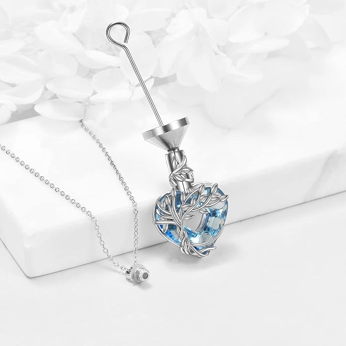 TIGER RIDER Urn Necklace for Ashes for Women 925 Sterling Silver Cremation Jewelry for Ashes