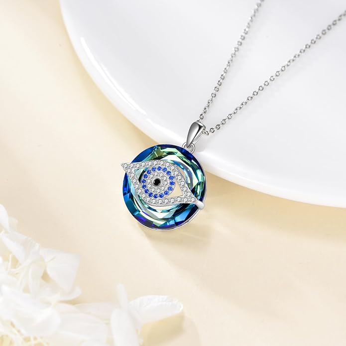 Turtle/Black Cat/Compass Necklace Sterling Silver Crystal Pendant Necklaces Cute Animal Jewerly for Women Mom
