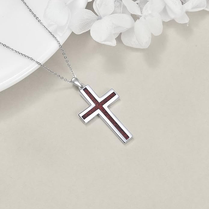 YFN Cross Necklace Sterling Silver Religious Cross Pendant Jewelry Christian Gifts for Women Men